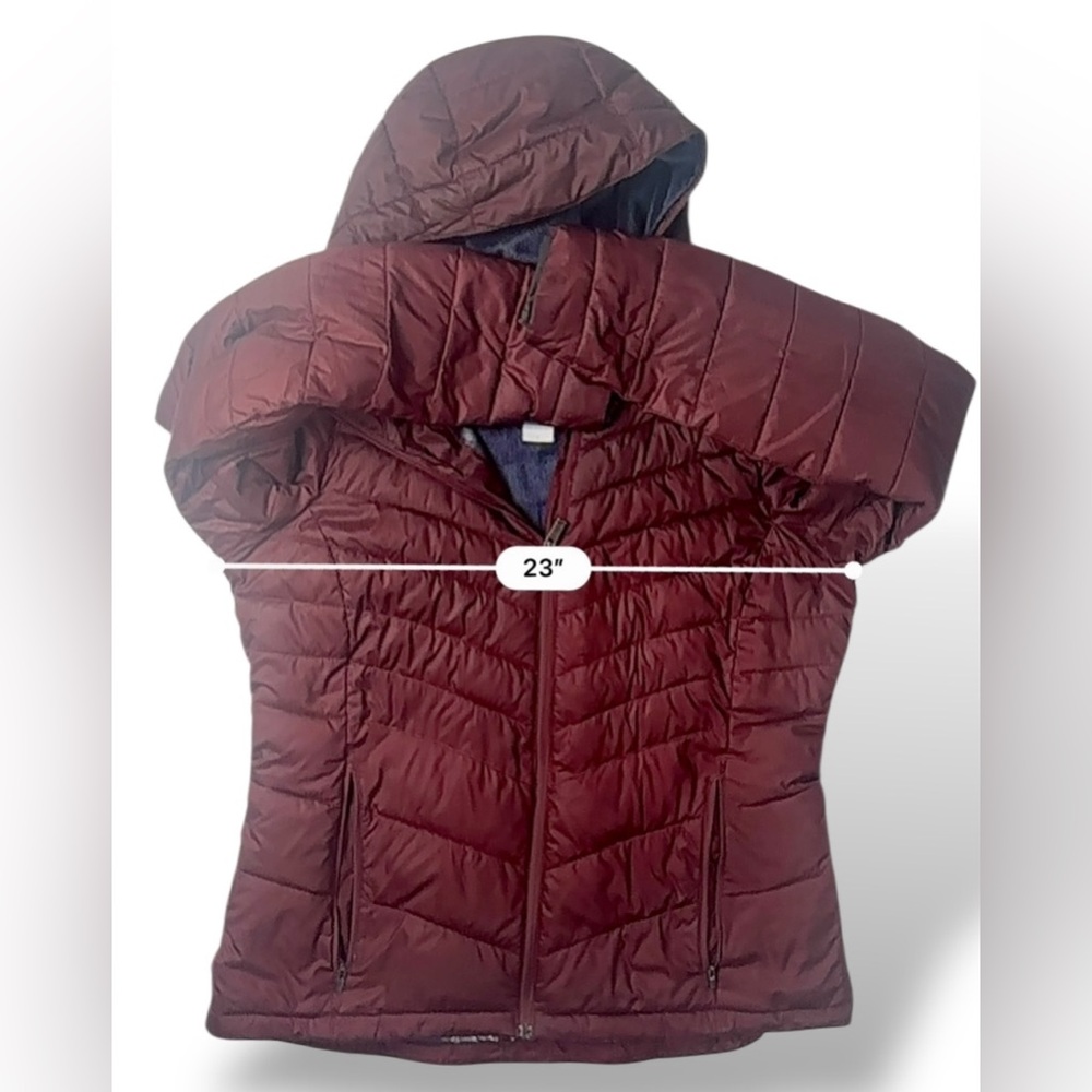 Columbia Womens Omni-Heat Insulated Hooded Burgundy Jacket L Winter Outdoor - Picture 15 of 17
